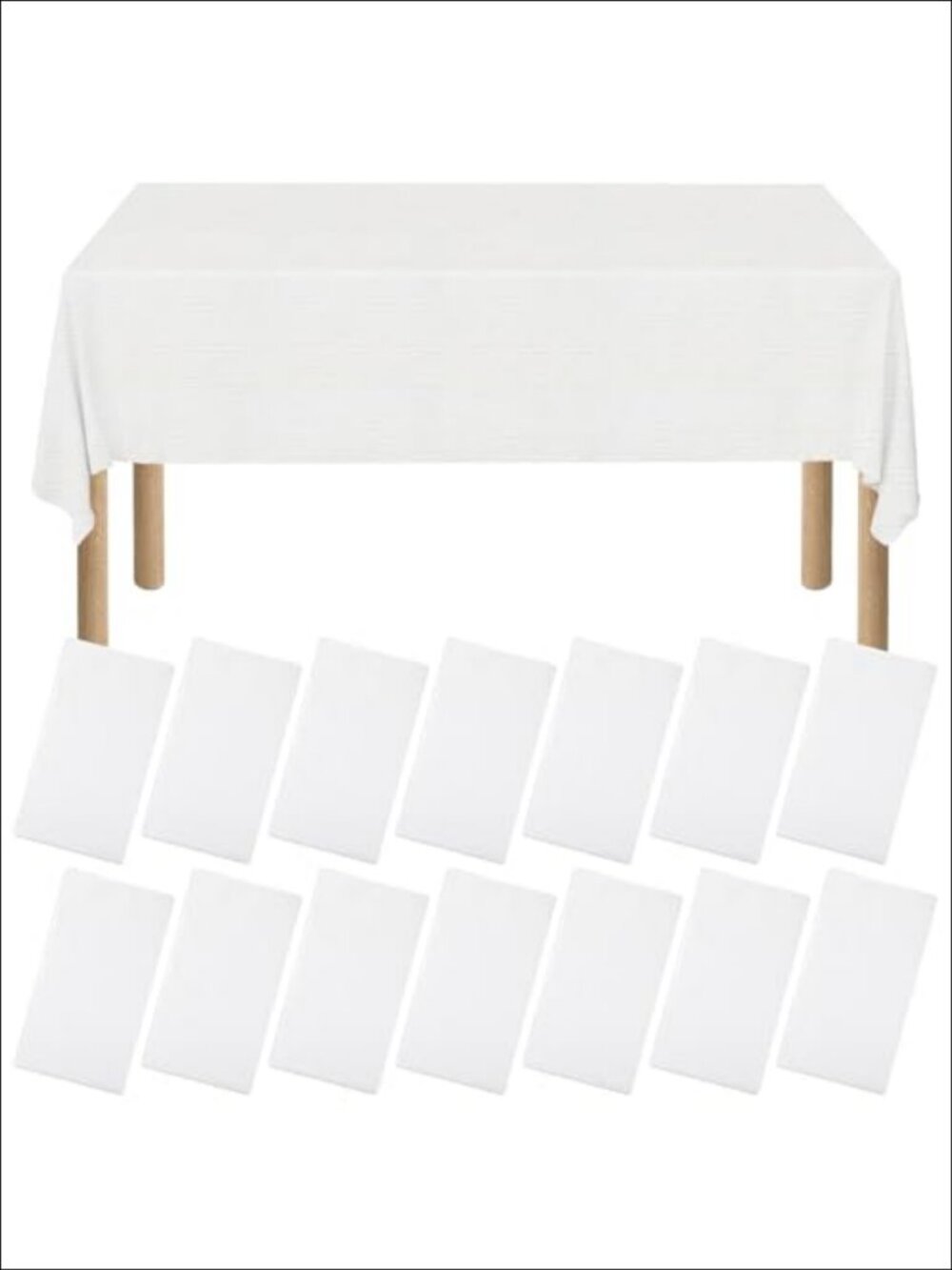 15 Pack Disposable Paper Tablecloths 3 Ply Plastic Backing 55x108 Rectangle